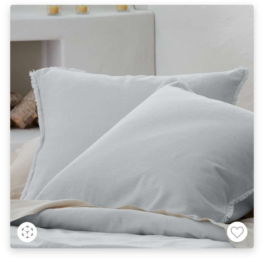 Casaluna grey linen blend euro shams